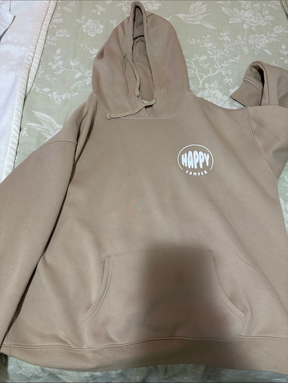 Primark Beige 'Happy Camper' Hooded Sweatshirt